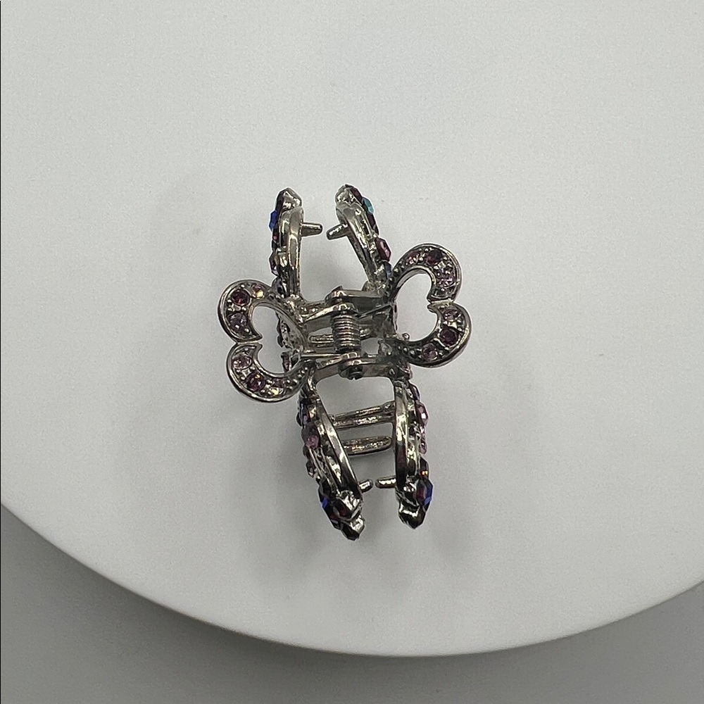 209. Elegant Silver and Rhinestone Hair Clip - Picture 3 of 4